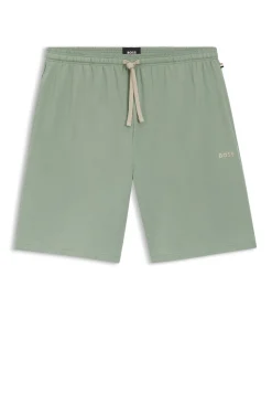 Shorts aus Stretch-Baumwolle mit Logo-Stickerei
