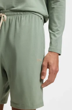Shorts aus Stretch-Baumwolle mit Logo-Stickerei