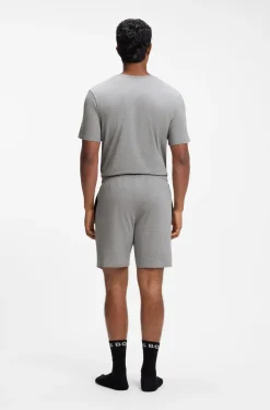 Shorts aus Stretch-Baumwolle mit Logo-Stickerei