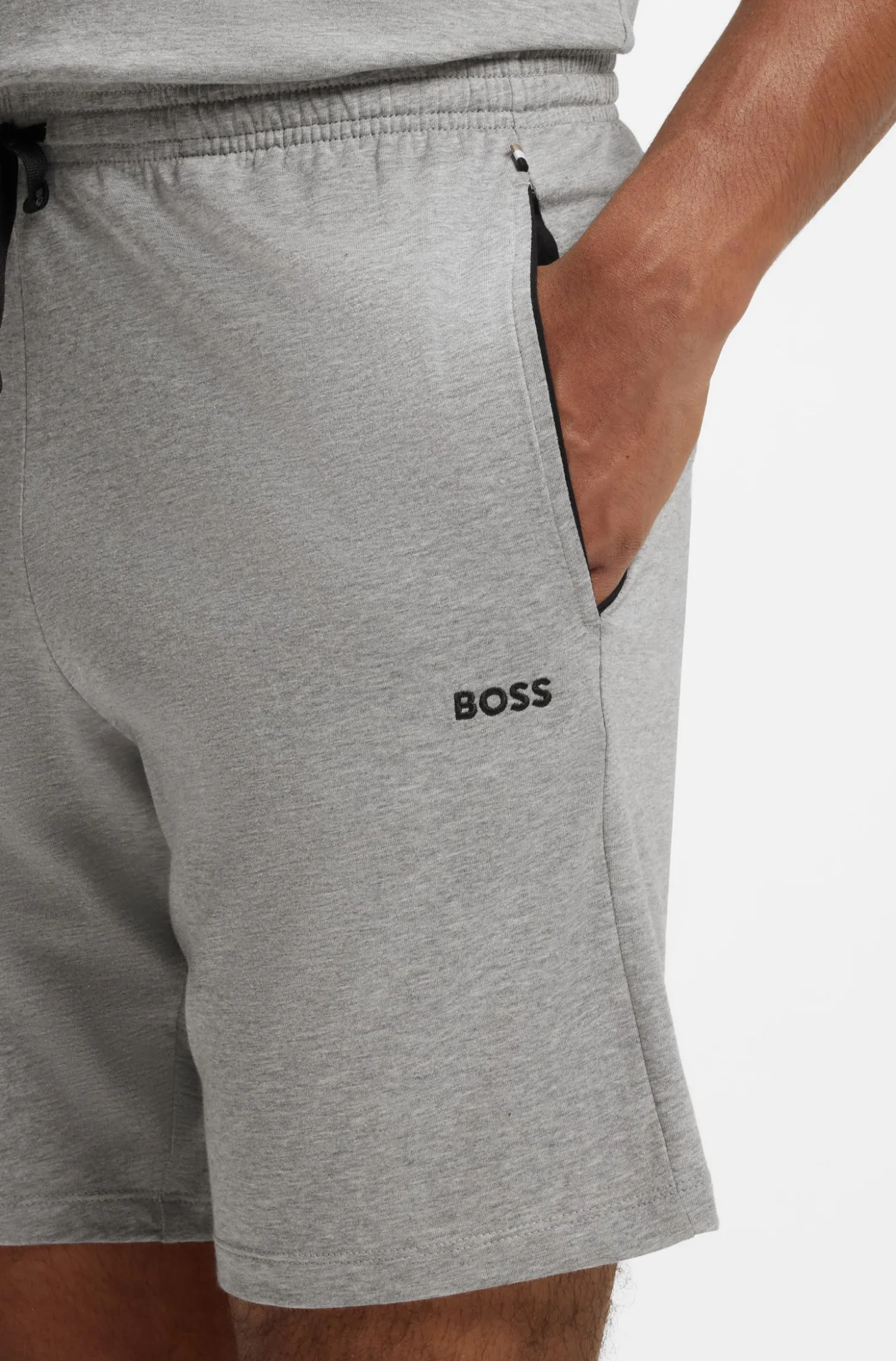 Shorts aus Stretch-Baumwolle mit Logo-Stickerei