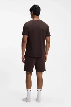 Shorts aus Stretch-Baumwolle mit Logo-Stickerei