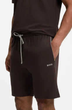 Shorts aus Stretch-Baumwolle mit Logo-Stickerei