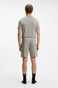 Shorts aus Stretch-Baumwolle mit Logo-Stickerei