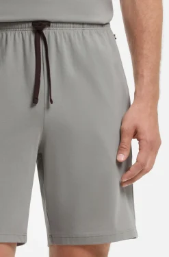 Shorts aus Stretch-Baumwolle mit Logo-Stickerei