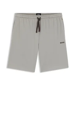 Shorts aus Stretch-Baumwolle mit Logo-Stickerei