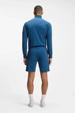 Shorts aus Stretch-Baumwolle mit Logo-Stickerei