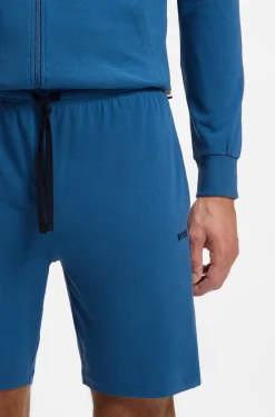 Shorts aus Stretch-Baumwolle mit Logo-Stickerei