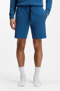 Shorts aus Stretch-Baumwolle mit Logo-Stickerei