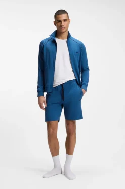 Shorts aus Stretch-Baumwolle mit Logo-Stickerei