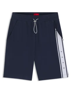 Shorts aus Stretch-Baumwolle mit Logo-Tape