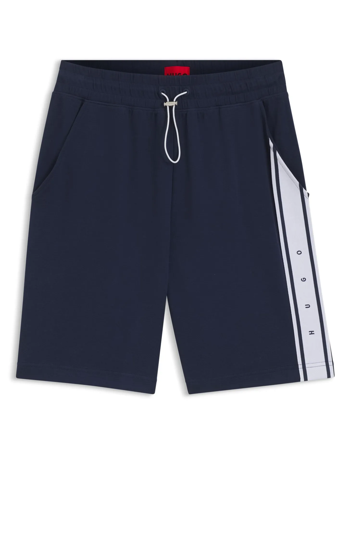 Shorts aus Stretch-Baumwolle mit Logo-Tape