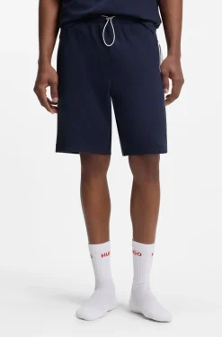 Shorts aus Stretch-Baumwolle mit Logo-Tape