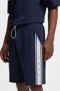 Shorts aus Stretch-Baumwolle mit Logo-Tape