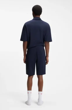 Shorts aus Stretch-Baumwolle mit Logo-Tape