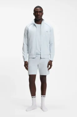 Shorts aus Stretch-Baumwolle mit Logo-Stickerei