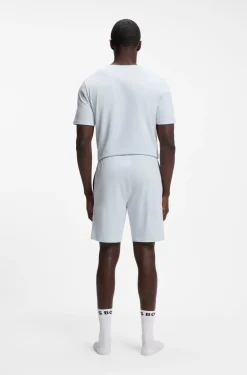 Shorts aus Stretch-Baumwolle mit Logo-Stickerei