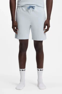 Shorts aus Stretch-Baumwolle mit Logo-Stickerei