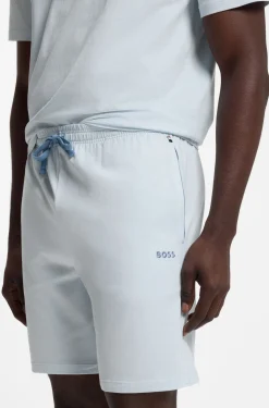 Shorts aus Stretch-Baumwolle mit Logo-Stickerei