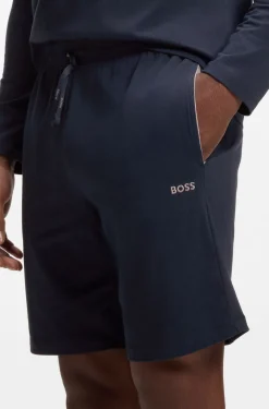 Shorts aus Stretch-Baumwolle mit Logo-Stickerei