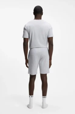 Shorts aus Stretch-Baumwolle mit Logo-Stickerei