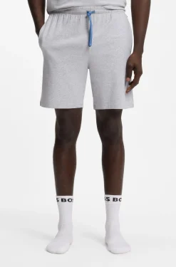 Shorts aus Stretch-Baumwolle mit Logo-Stickerei