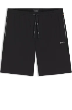 Shorts aus Stretch-Baumwolle mit Logo-Stickerei