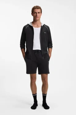 Shorts aus Stretch-Baumwolle mit Logo-Stickerei