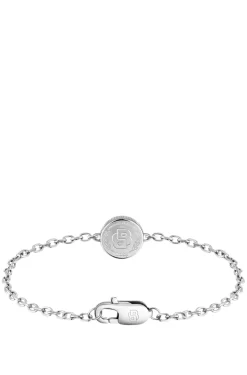 Silberfarbenes Armband mit Double-B-Monogramm-Medaillon