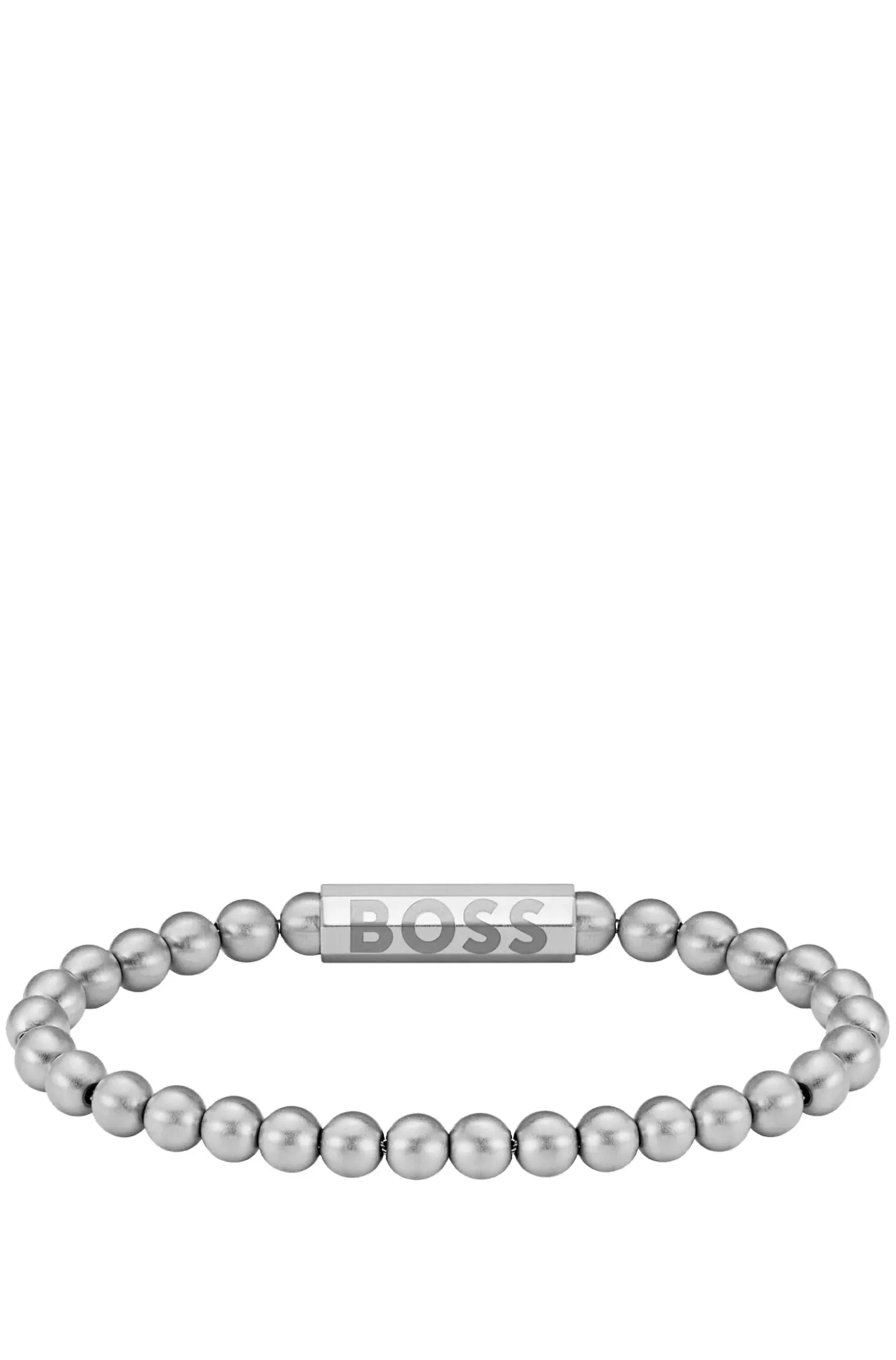 Silberfarbenes Armband mit Logo am Verschluss