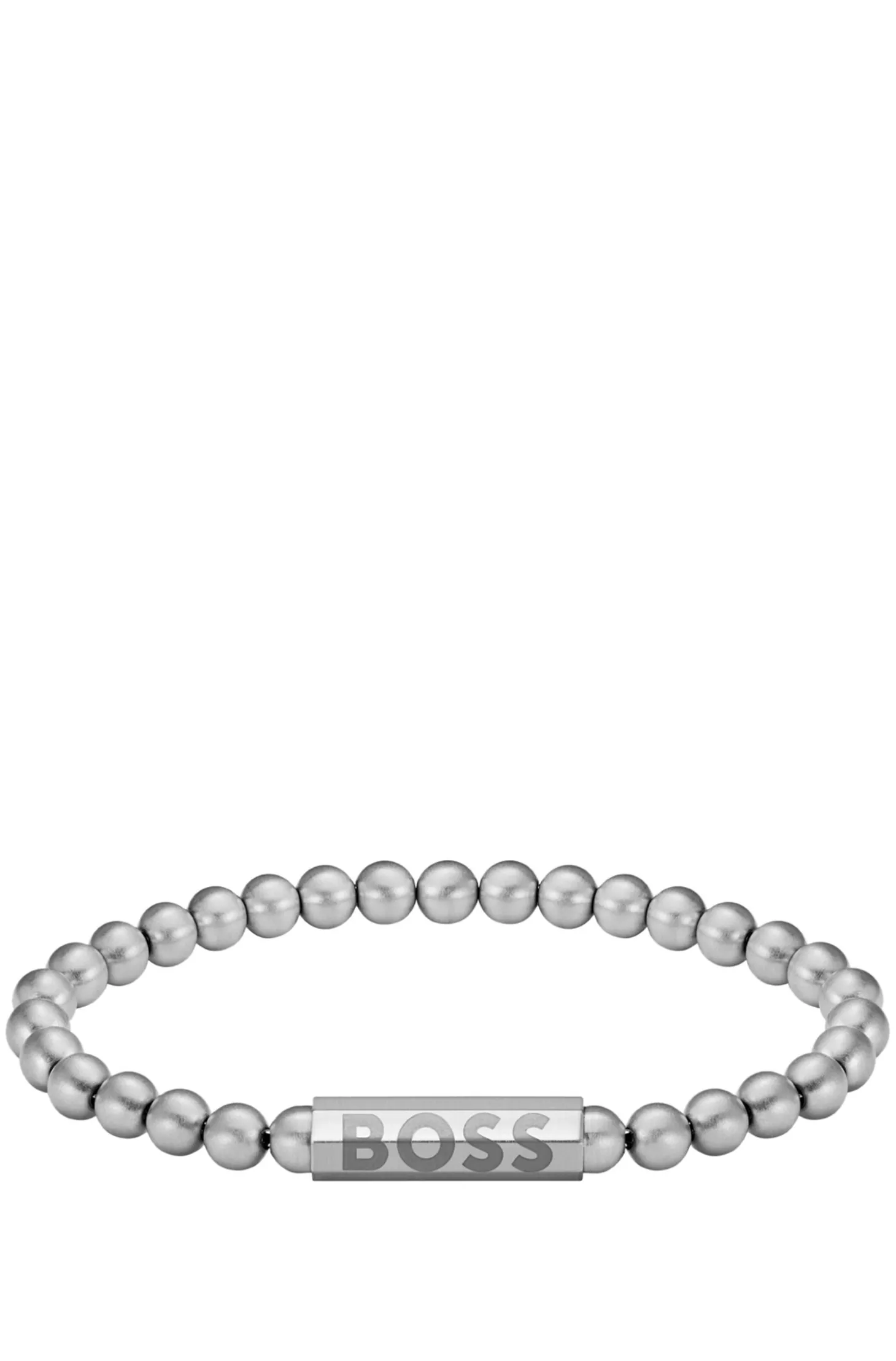 Silberfarbenes Armband mit Logo am Verschluss