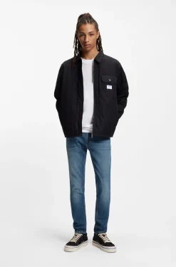 Skinny-Fit Jeans aus blauem Stretch-Denim