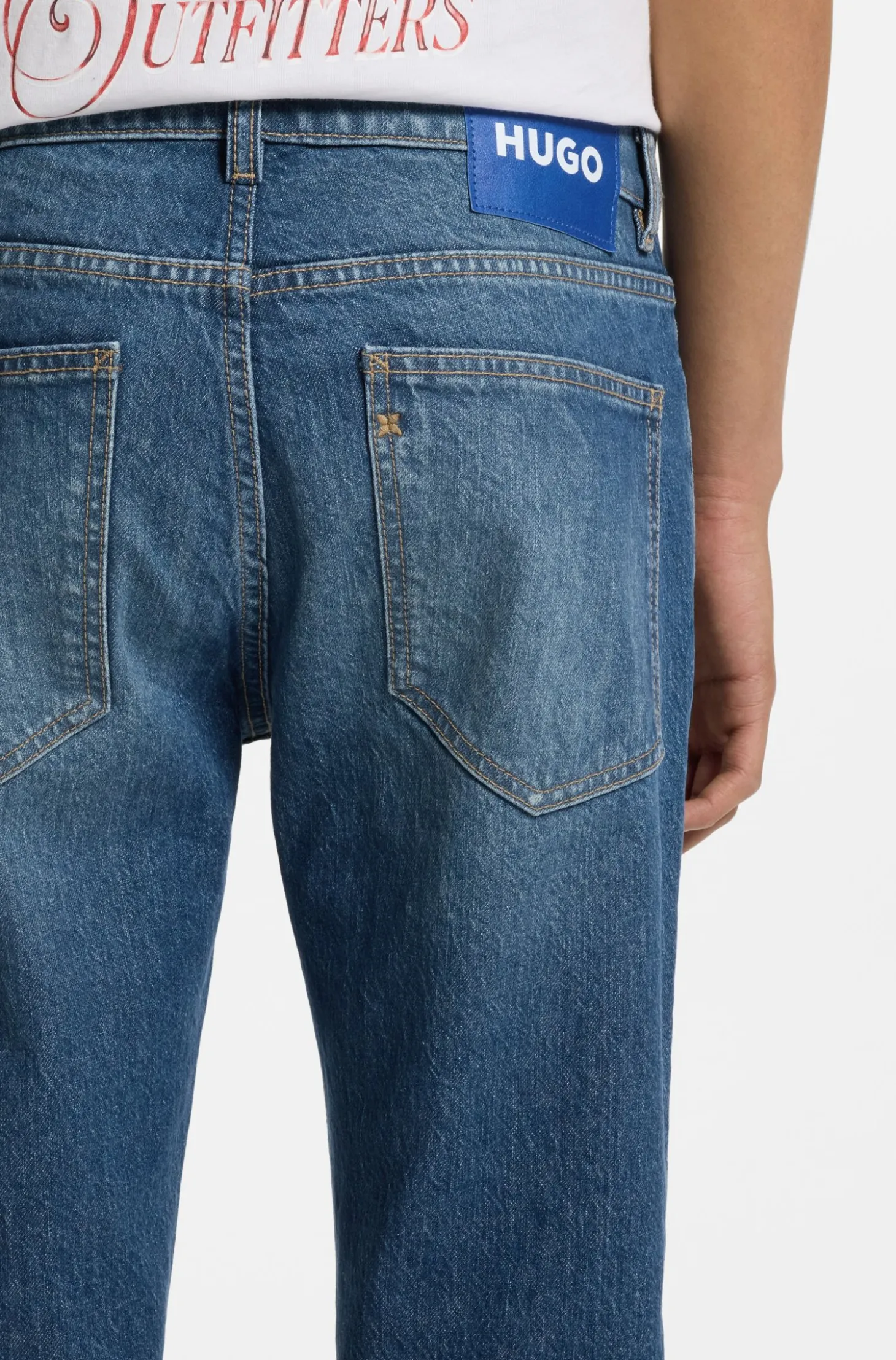 Skinny-Fit Jeans aus blauem Stretch-Denim
