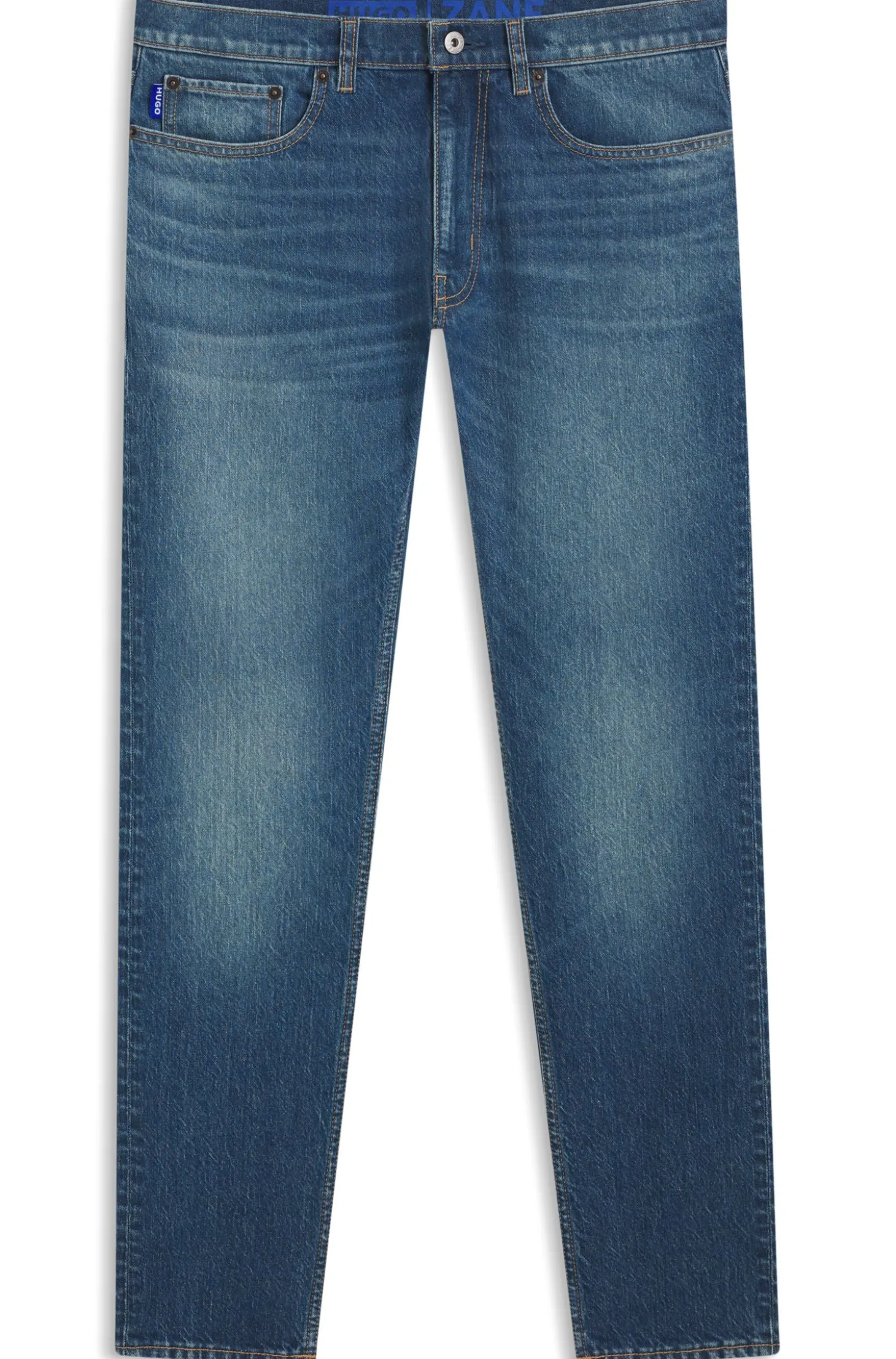 Skinny-Fit Jeans aus blauem Stretch-Denim
