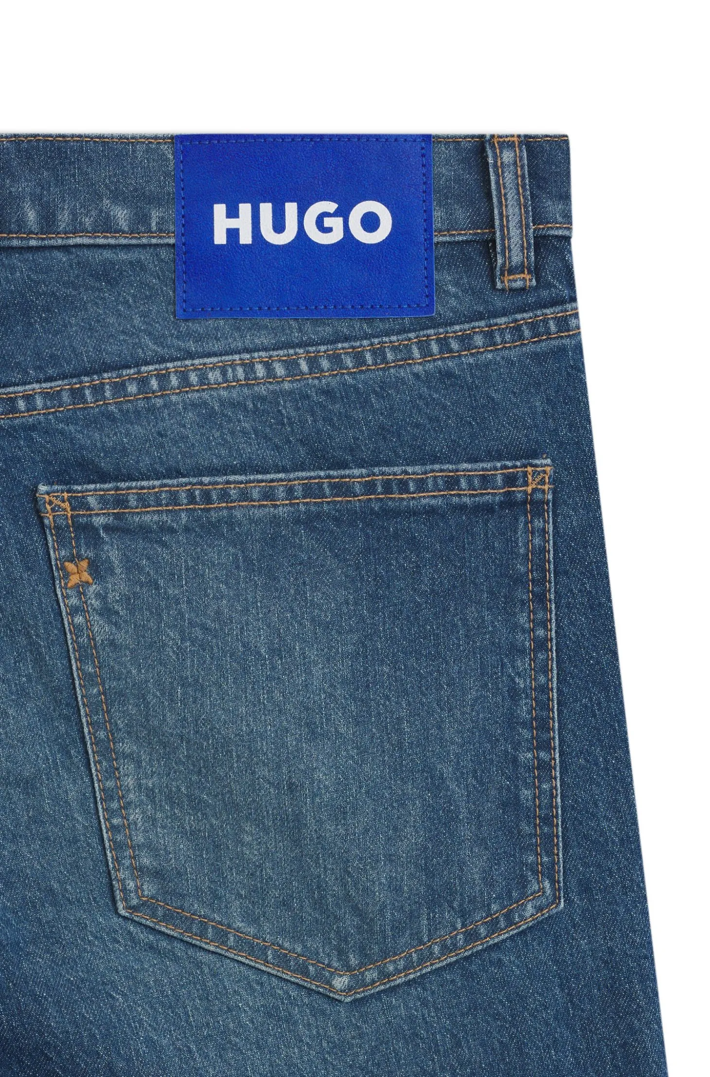 Skinny-Fit Jeans aus blauem Stretch-Denim