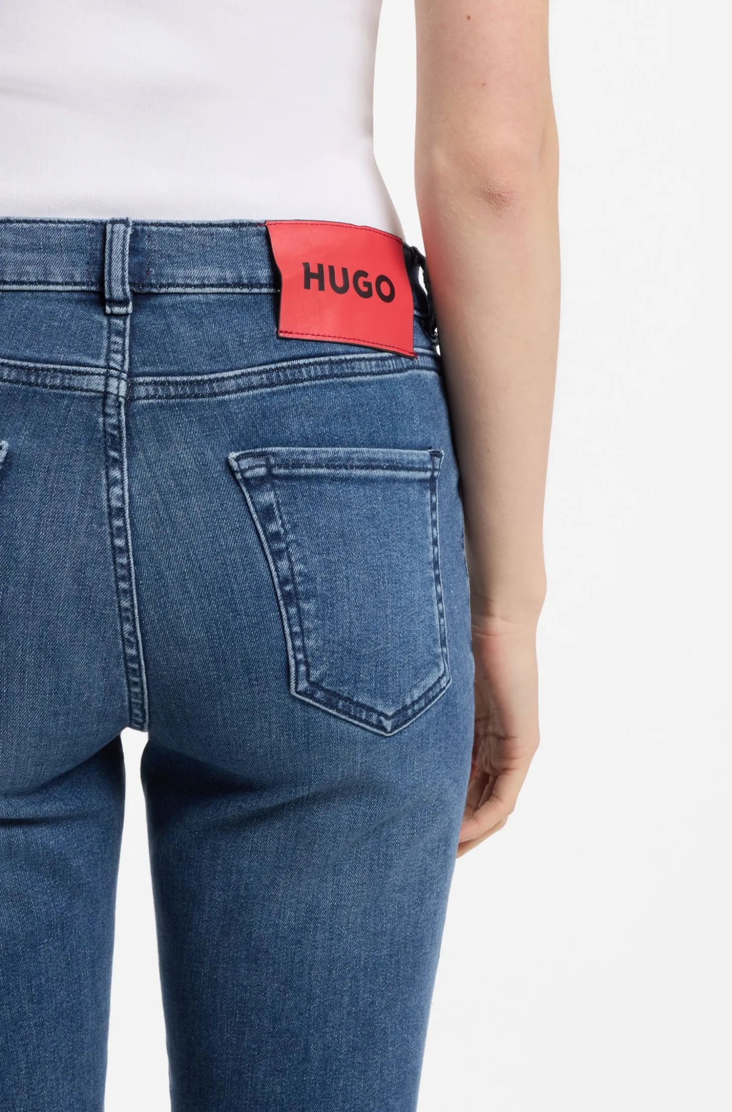 Skinny-Fit Jeans aus blauem Super-Stretch-Denim