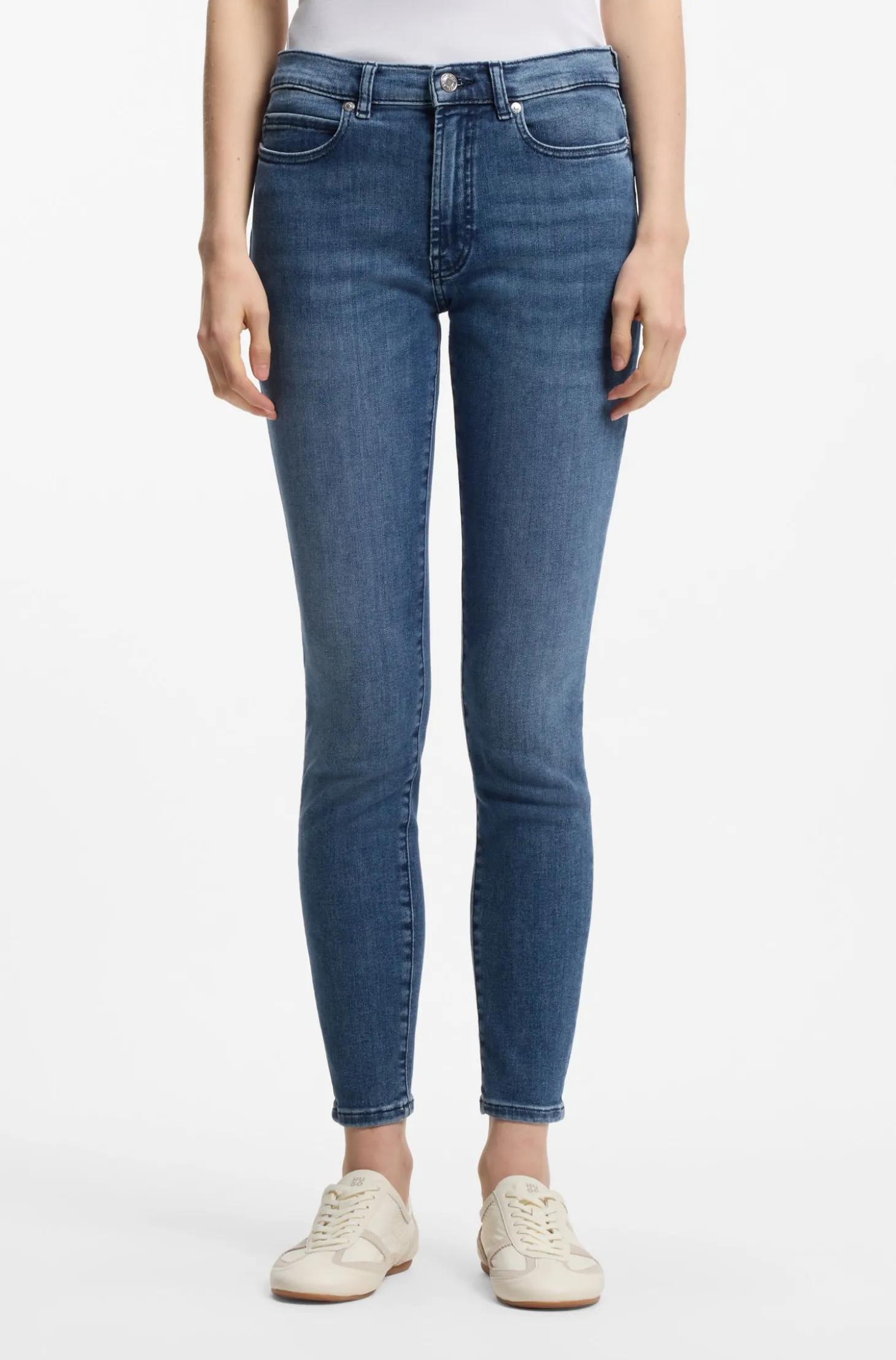 Skinny-Fit Jeans aus blauem Super-Stretch-Denim