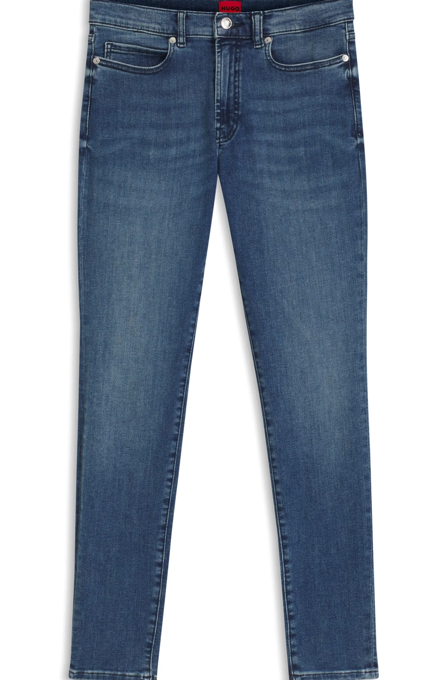 Skinny-Fit Jeans aus blauem Super-Stretch-Denim