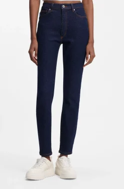 Skinny-Fit Jeans aus dunkelblauem Stretch-Denim