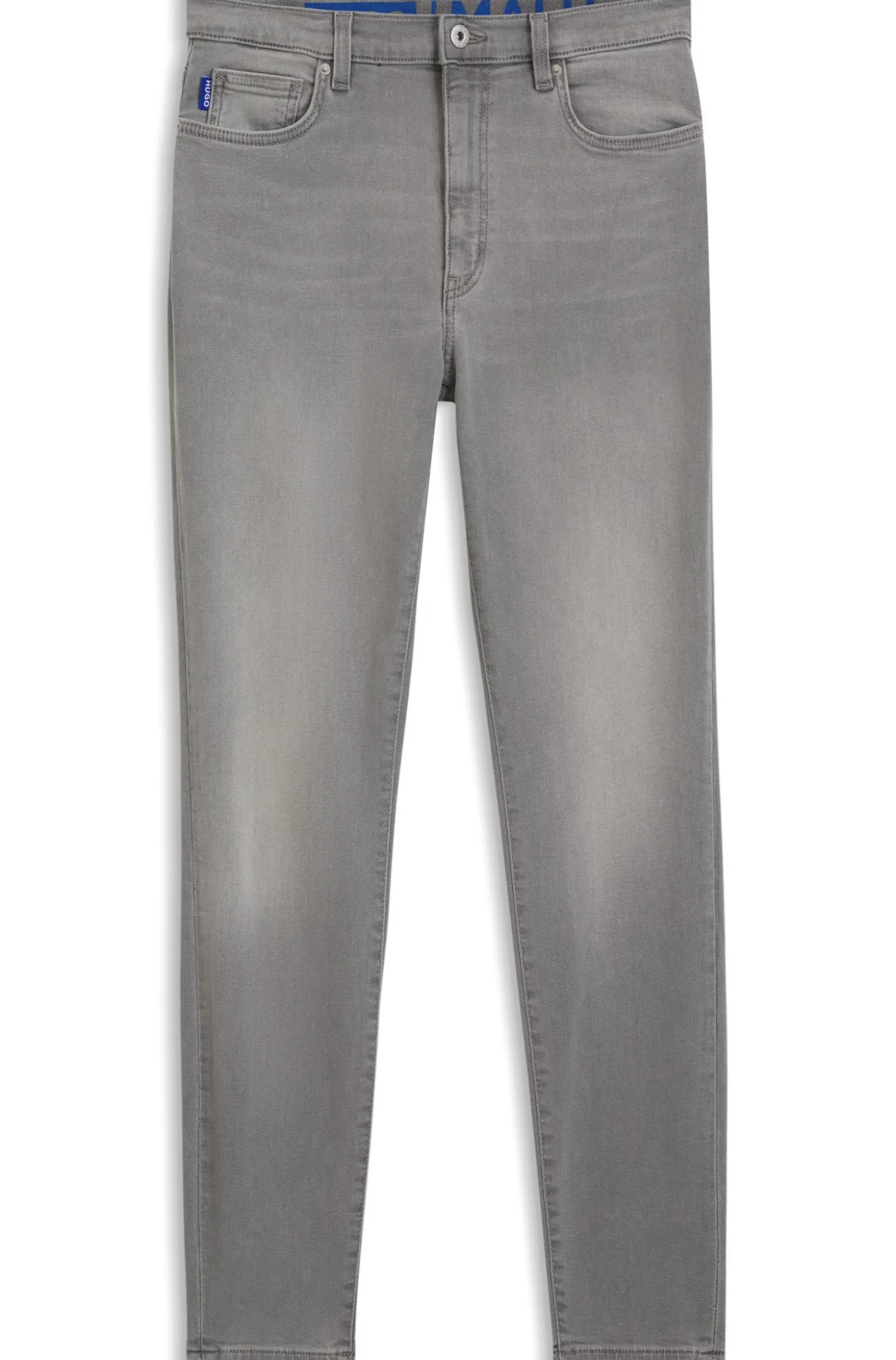 Skinny-Fit Jeans aus dunkelgrauem Stretch-Denim