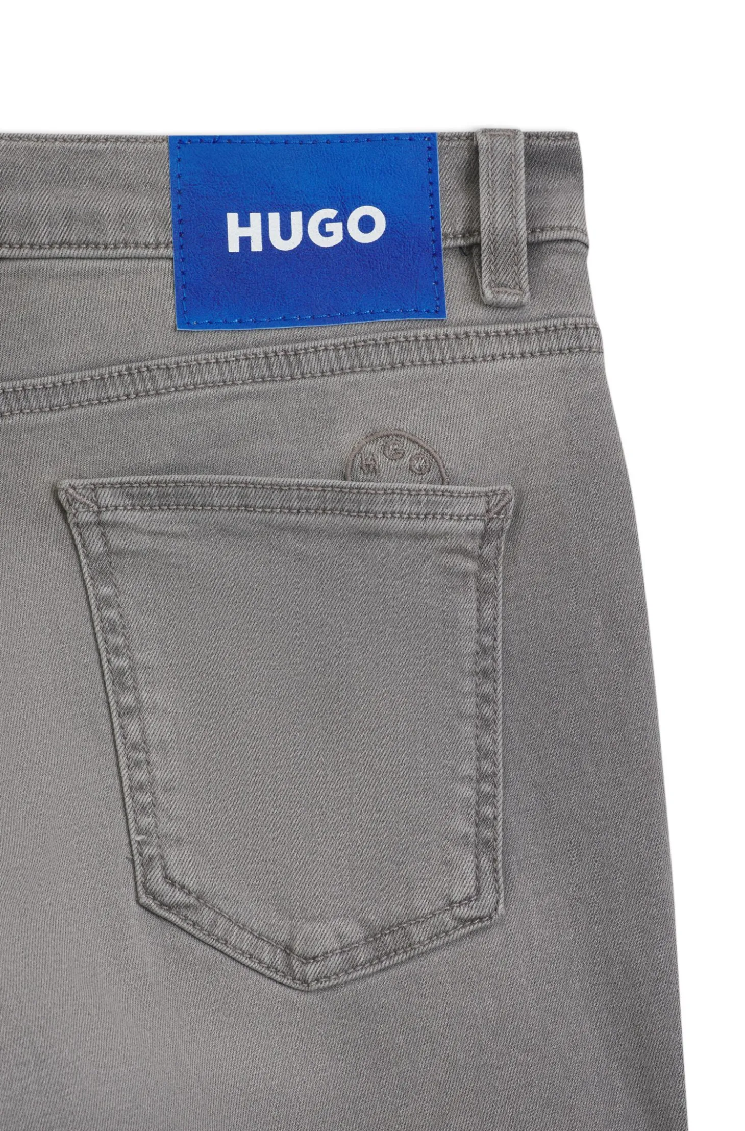 Skinny-Fit Jeans aus dunkelgrauem Stretch-Denim