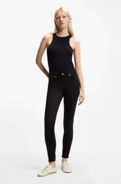 Skinny-Fit Jeans aus schwarzem Stretch-Denim