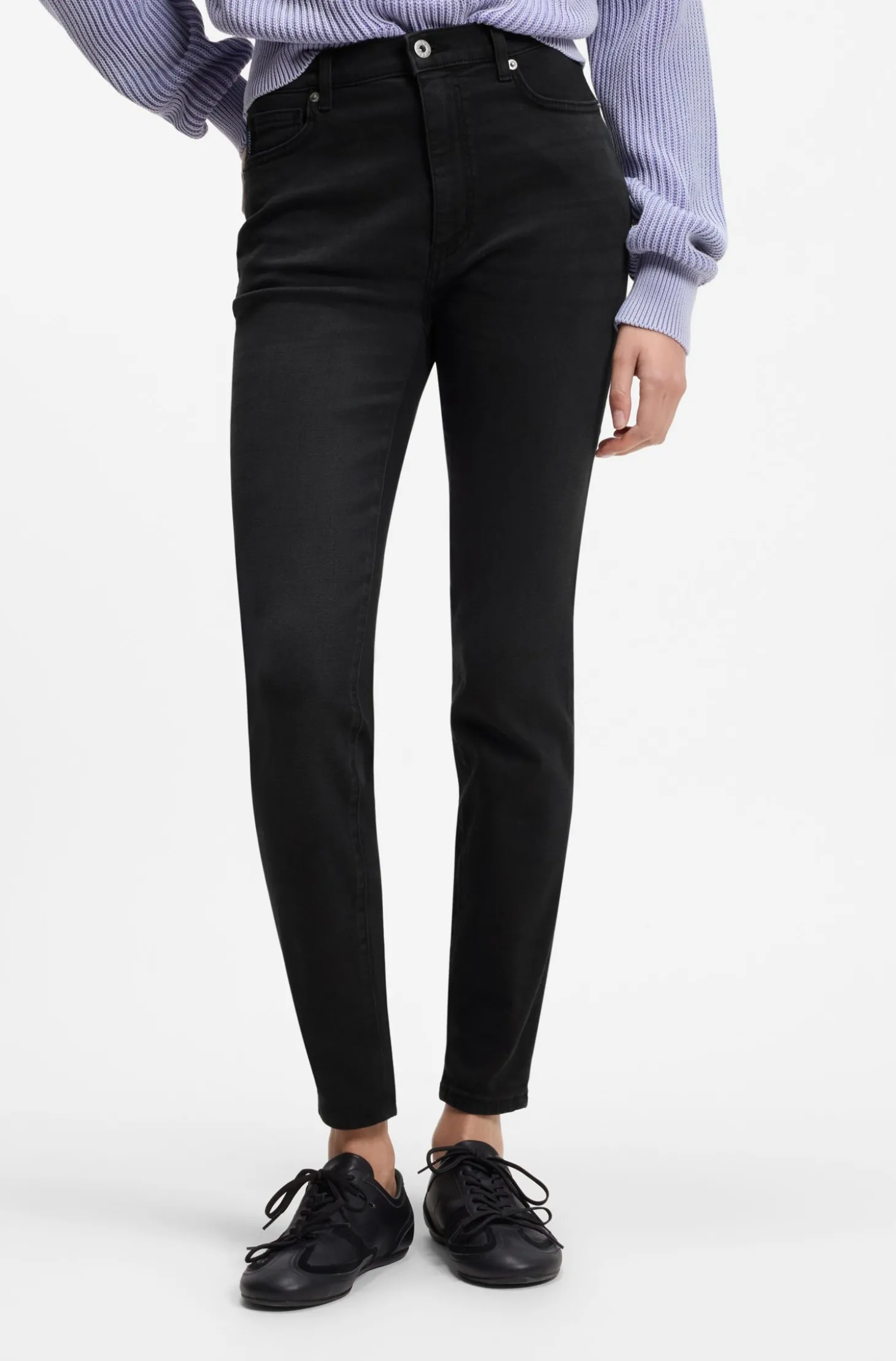 Skinny-Fit Jeans aus schwarzem Stretch-Denim