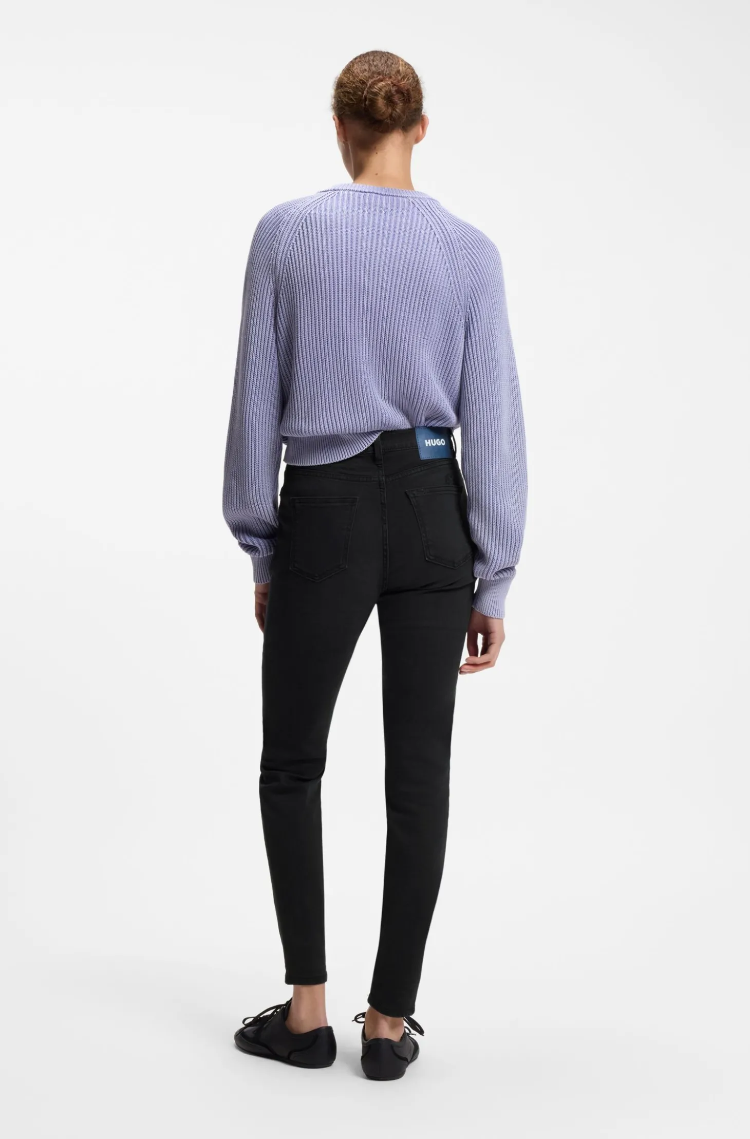 Skinny-Fit Jeans aus schwarzem Stretch-Denim