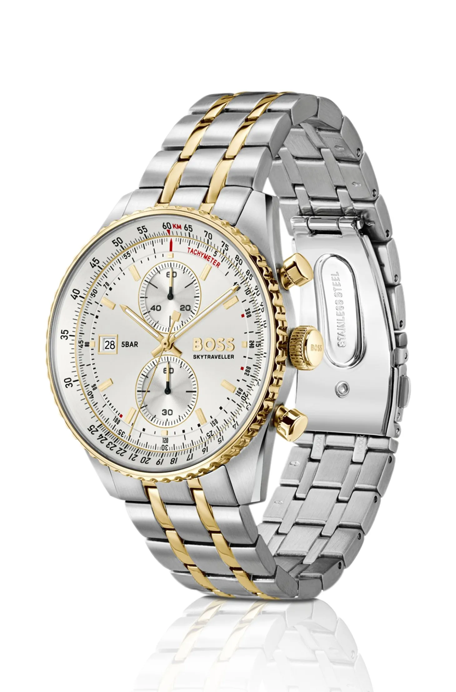 Skytraveller Pro zweifarbige Uhr mit Saphirglas