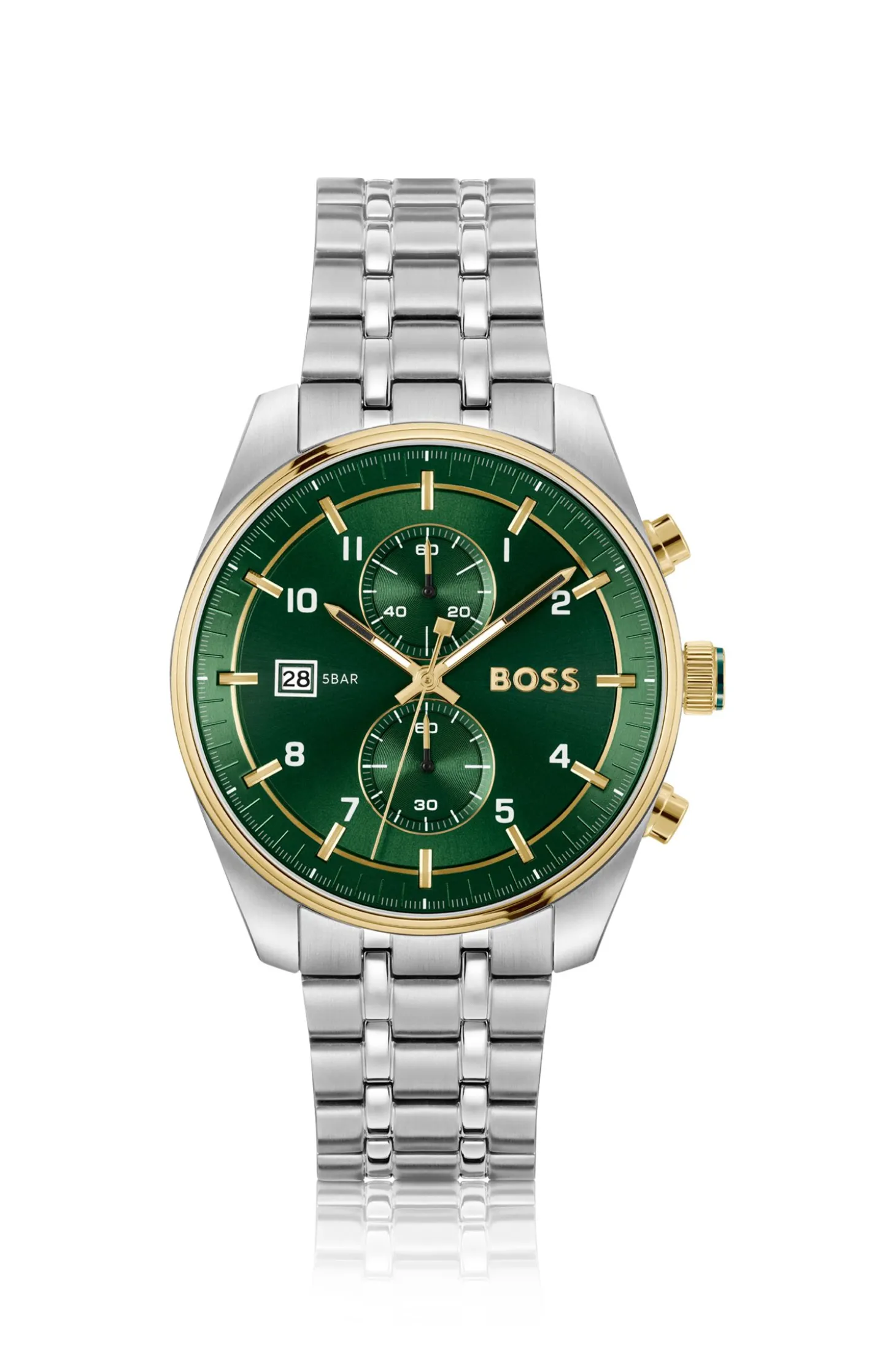 SKYTRAVELLER Zweifarbiger Chronograph mit grünem Zifferblatt