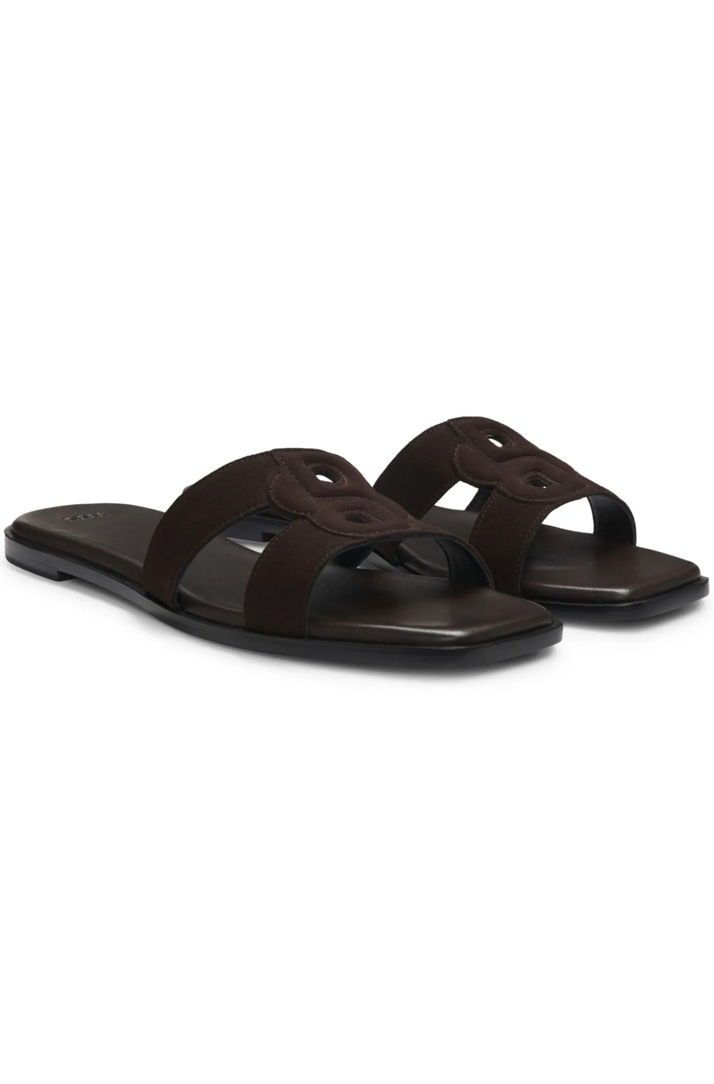 Slides aus Veloursleder mit gesticktem Double-B-Monogramm
