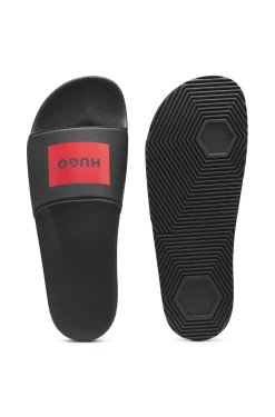 Slides mit Logo auf dem Riemen