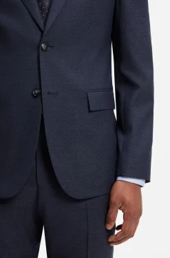 Slim-Fit Anzug aus fein gemusterter Schurwolle