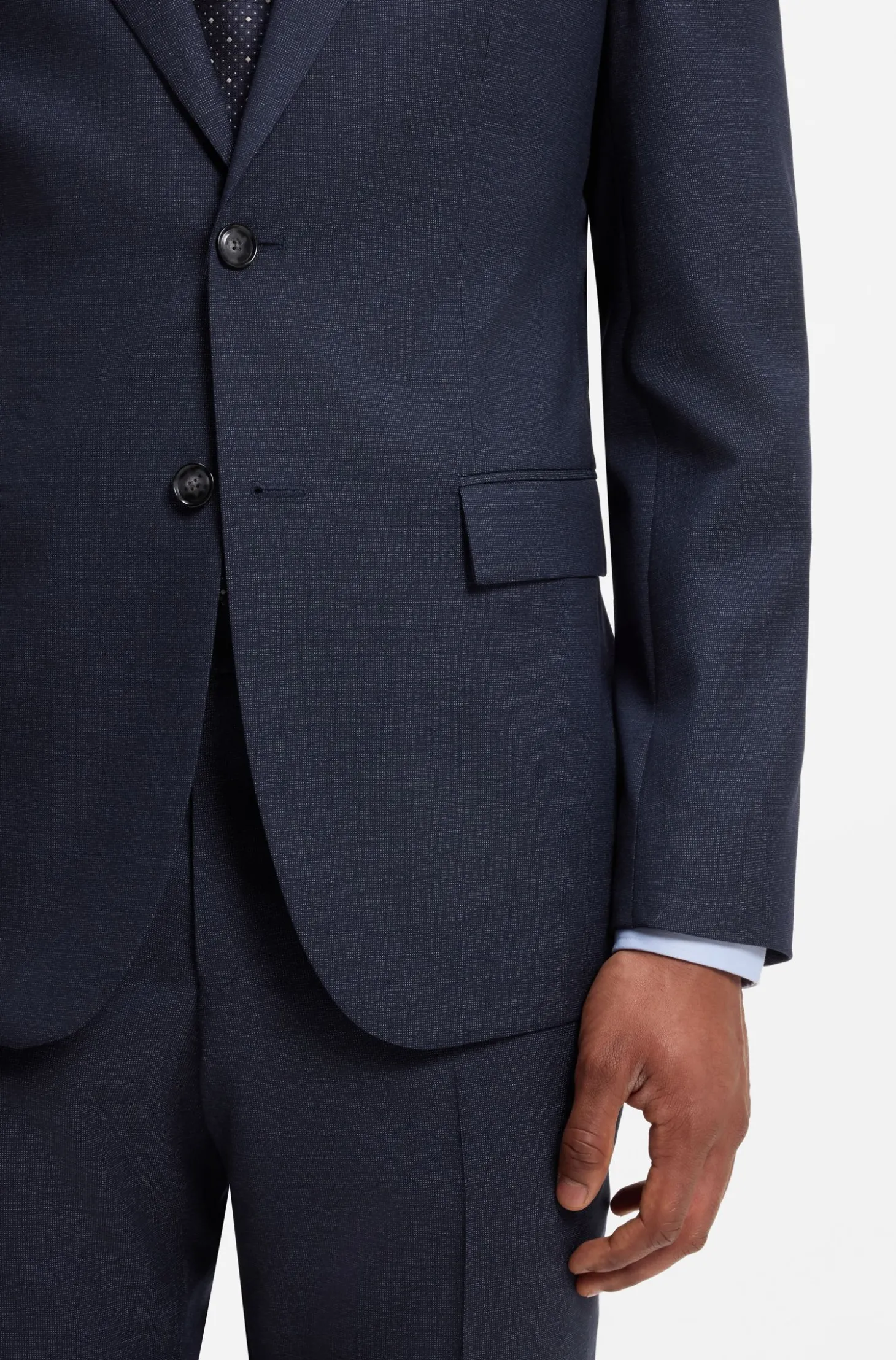 Slim-Fit Anzug aus fein gemusterter Schurwolle