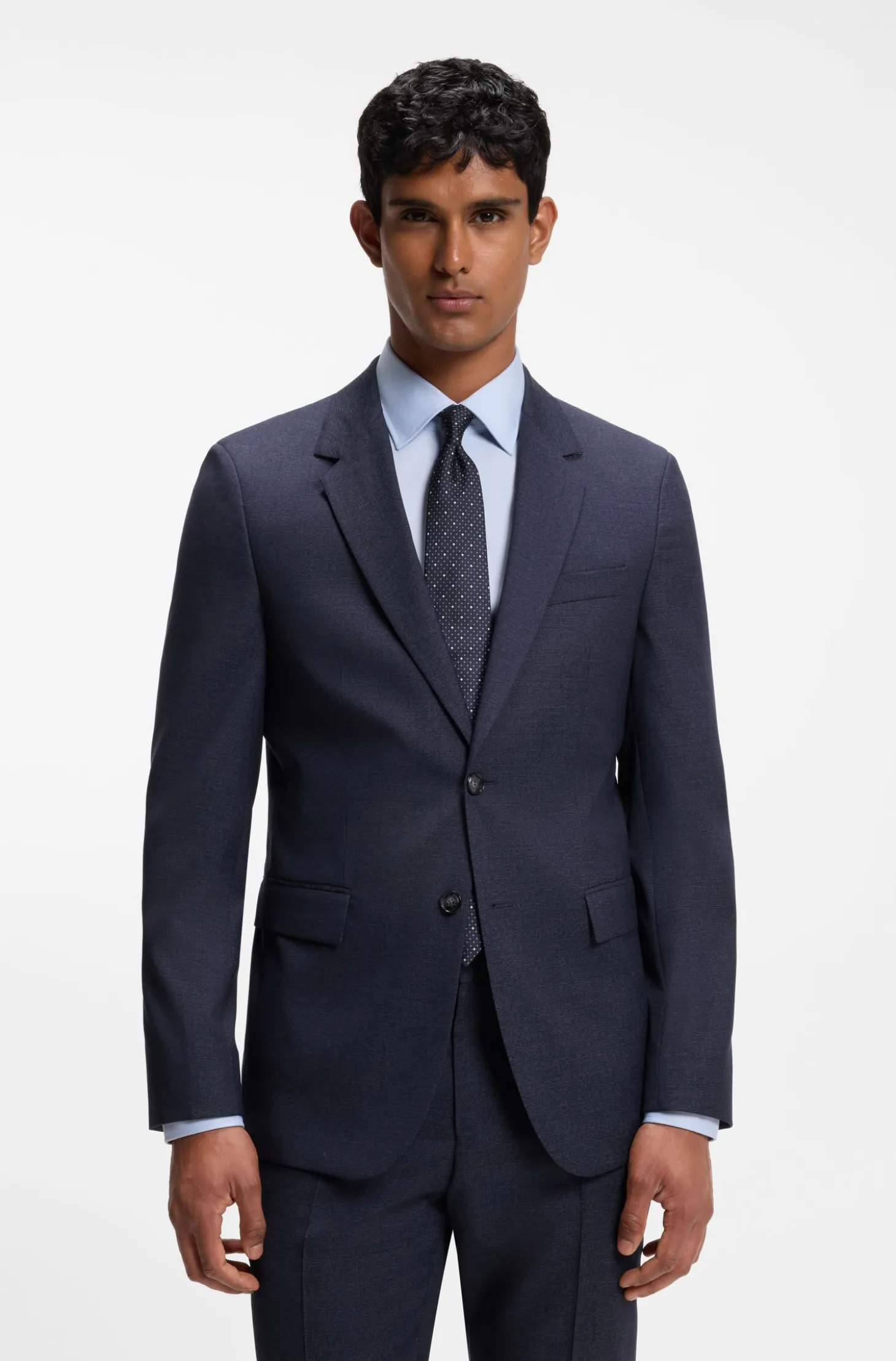 Slim-Fit Anzug aus fein gemusterter Schurwolle
